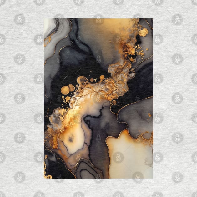 Caramel Bubbles - Abstract Alcohol Ink Resin Art by inkvestor